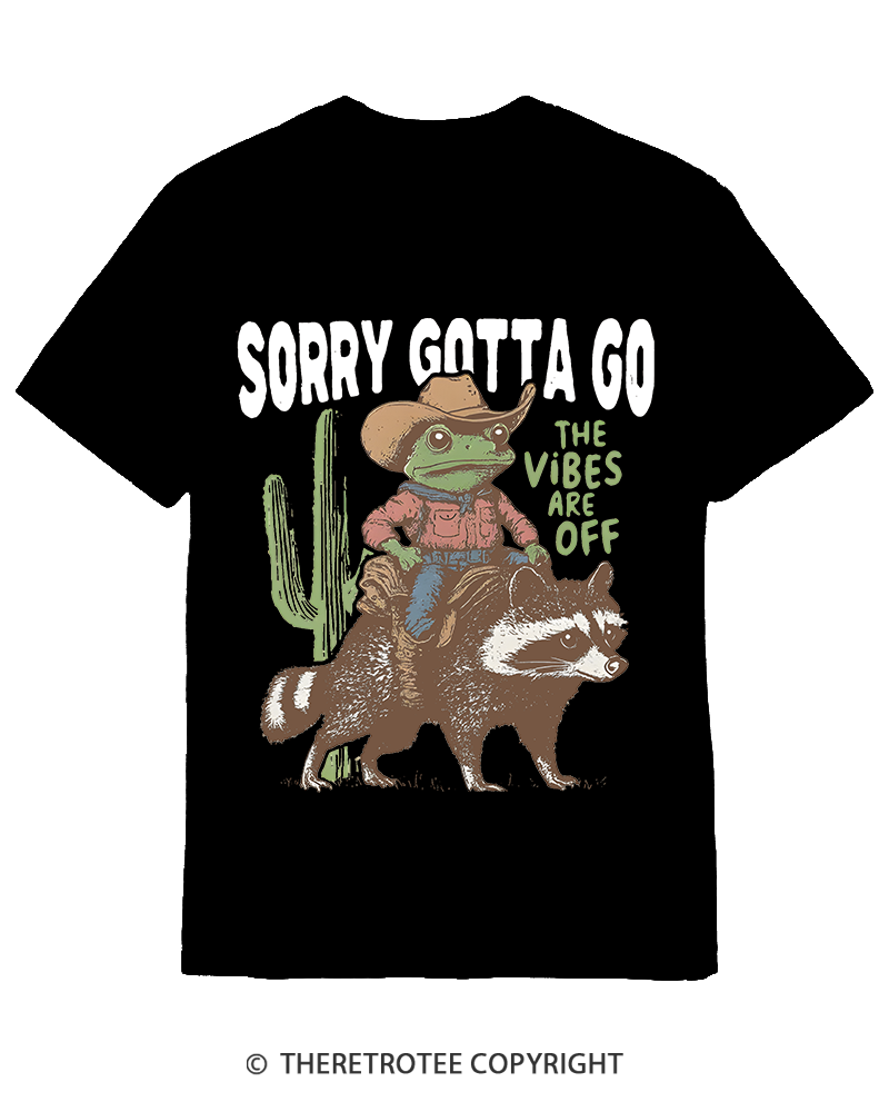 TheRetroTee 1890s Style Cowboy Frog Riding Raccoon Cotton T-Shirt