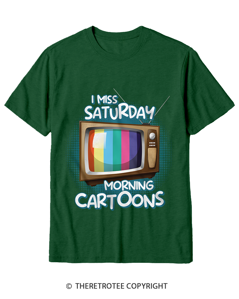 TheRetroTee I Miss Saturday Morning Cartoons 1980s Cotton T-Shirt