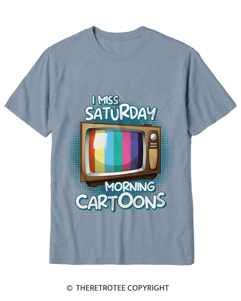 TheRetroTee I Miss Saturday Morning Cartoons 1980s Cotton T-Shirt