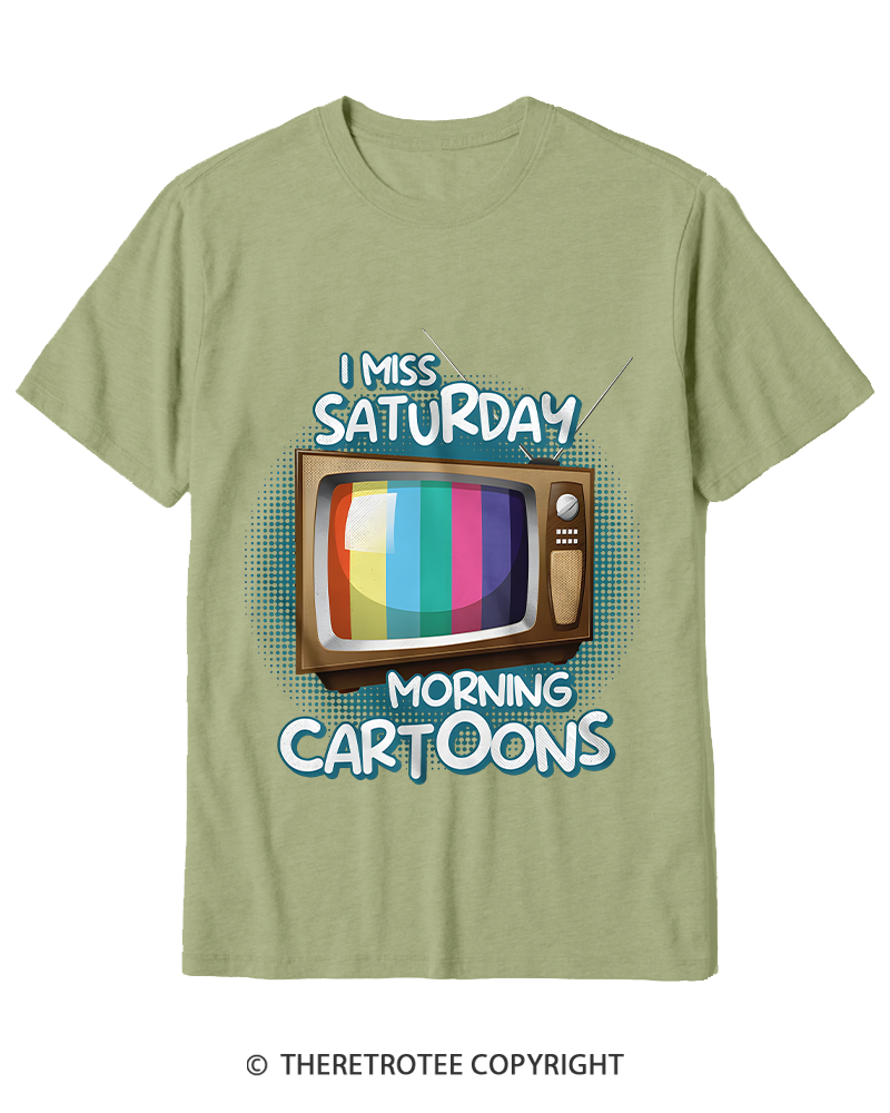 TheRetroTee I Miss Saturday Morning Cartoons 1980s Cotton T-Shirt