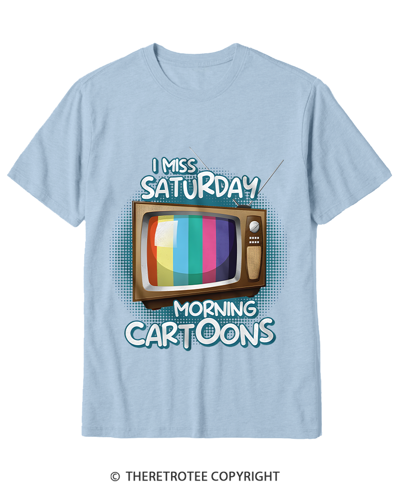 TheRetroTee I Miss Saturday Morning Cartoons 1980s Cotton T-Shirt