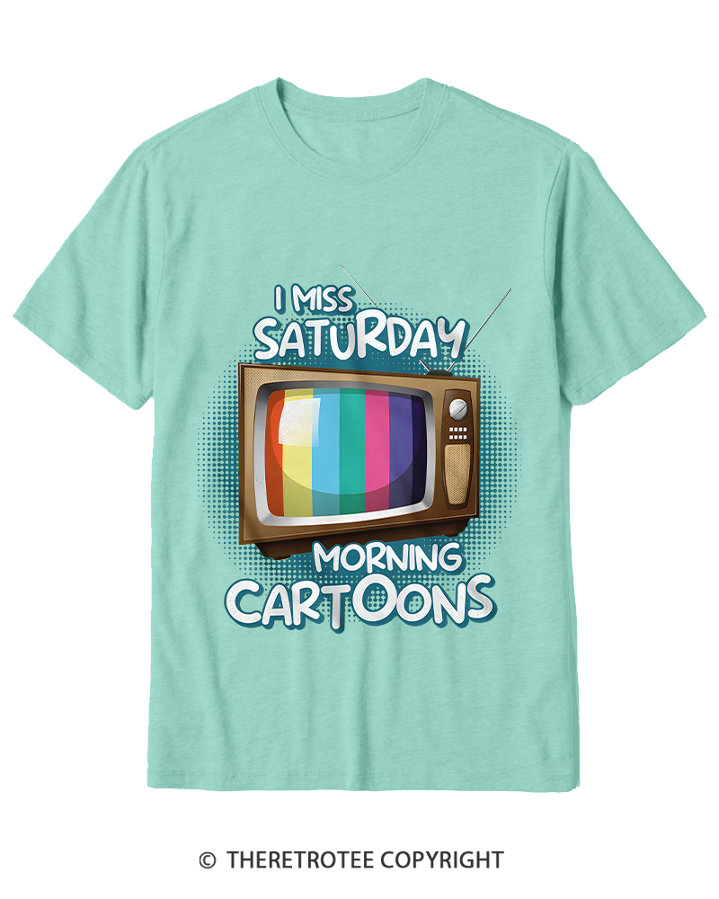 TheRetroTee I Miss Saturday Morning Cartoons 1980s Cotton T-Shirt