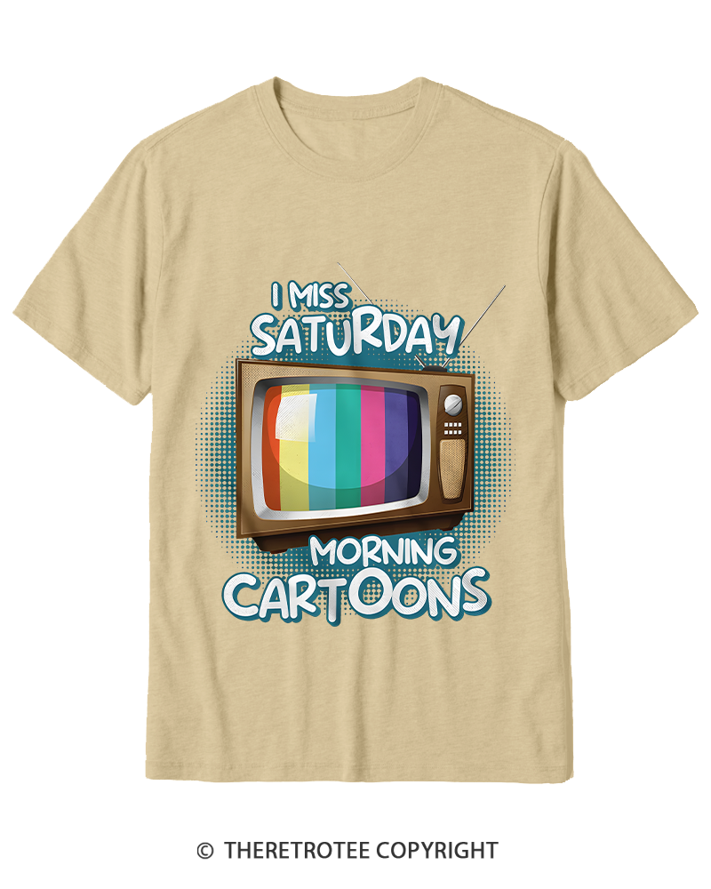 TheRetroTee I Miss Saturday Morning Cartoons 1980s Cotton T-Shirt