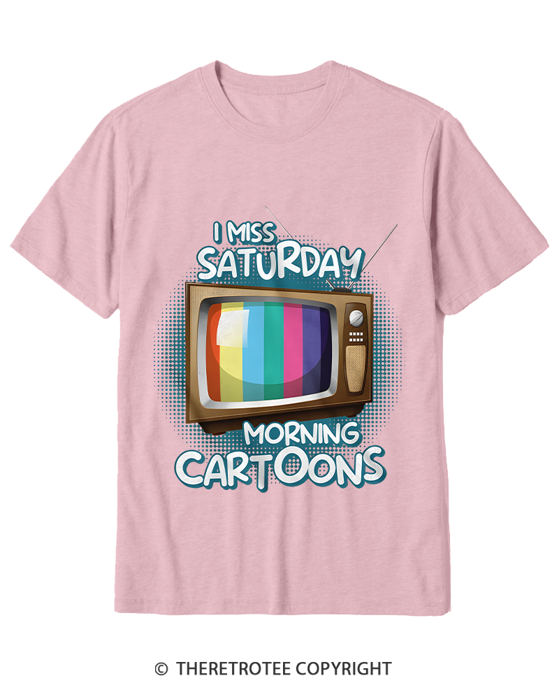 TheRetroTee I Miss Saturday Morning Cartoons 1980s Cotton T-Shirt