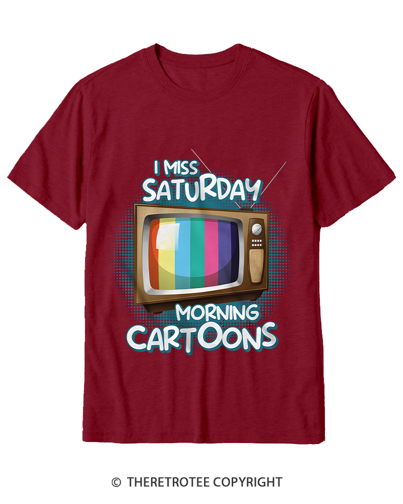 TheRetroTee I Miss Saturday Morning Cartoons 1980s Cotton T-Shirt
