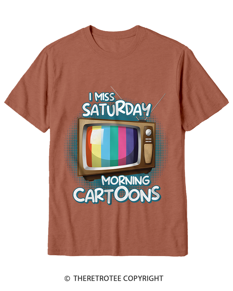 TheRetroTee I Miss Saturday Morning Cartoons 1980s Cotton T-Shirt