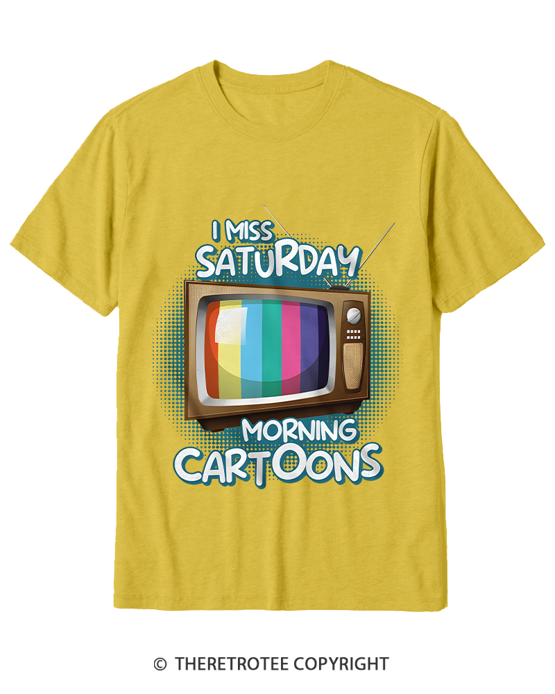 TheRetroTee I Miss Saturday Morning Cartoons 1980s Cotton T-Shirt