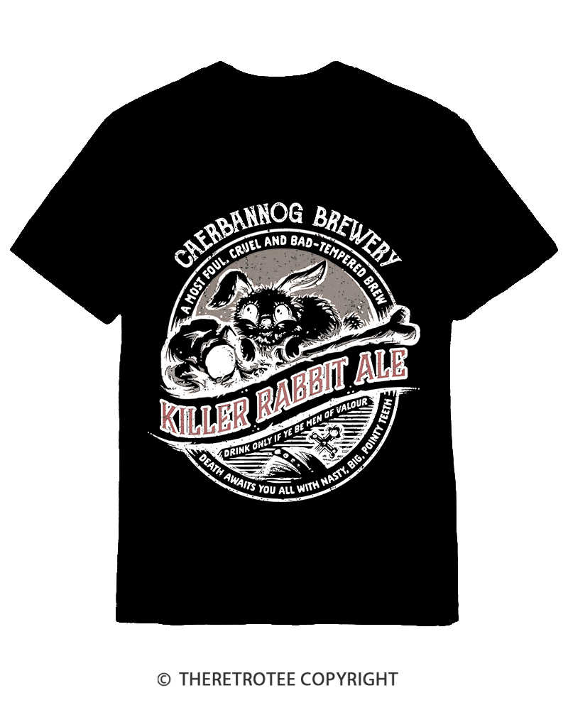 TheRetroTee Killer Rabbit Ale 1970s Cotton T-Shirt