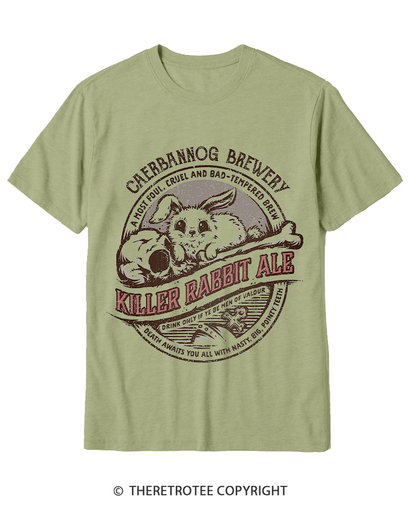 TheRetroTee Killer Rabbit Ale 1970s Cotton T-Shirt