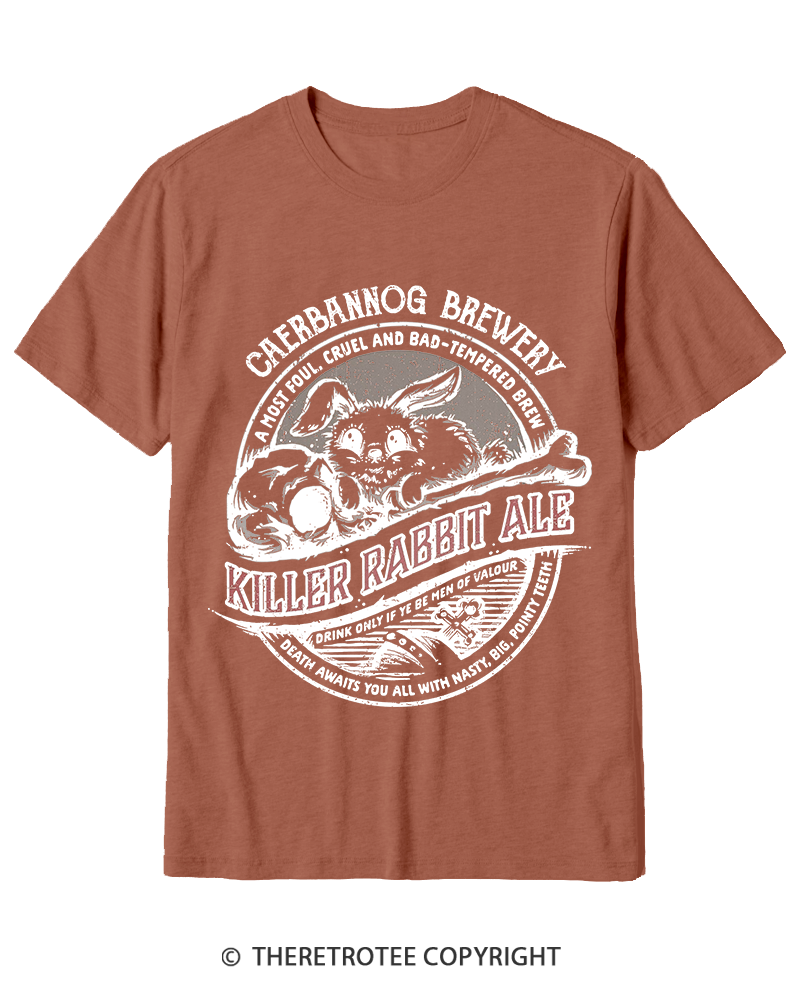 TheRetroTee Killer Rabbit Ale 1970s Cotton T-Shirt