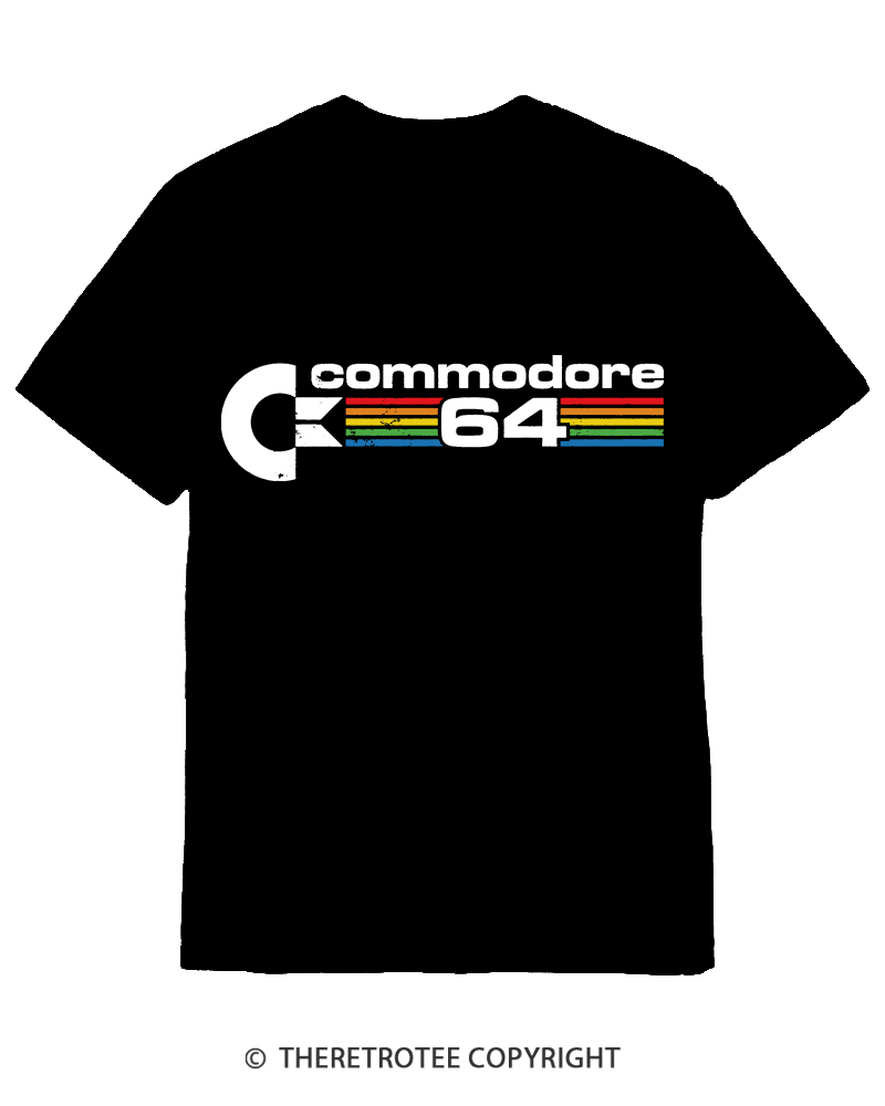 TheRetroTee Commodore 64 1980s Cotton T-Shirt