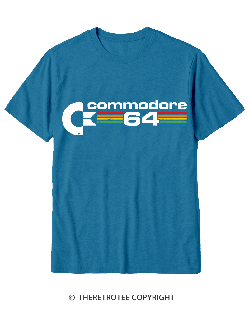 TheRetroTee Commodore 64 1980s Cotton T-Shirt