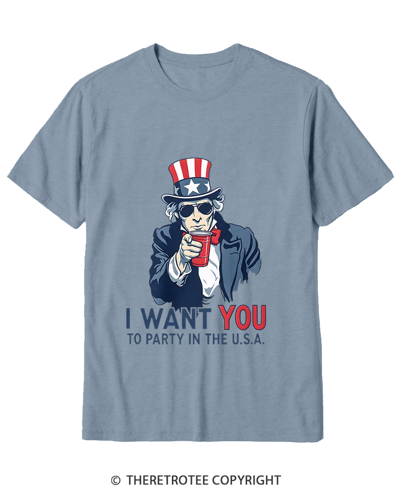 TheRetroTee Party in the U.S.A Cotton T-Shirt