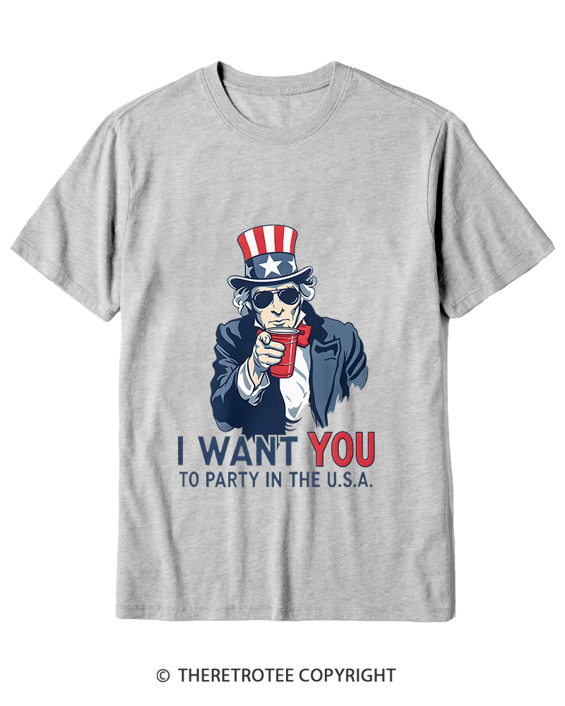 TheRetroTee Party in the U.S.A Cotton T-Shirt