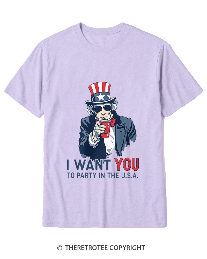 TheRetroTee Party in the U.S.A Cotton T-Shirt