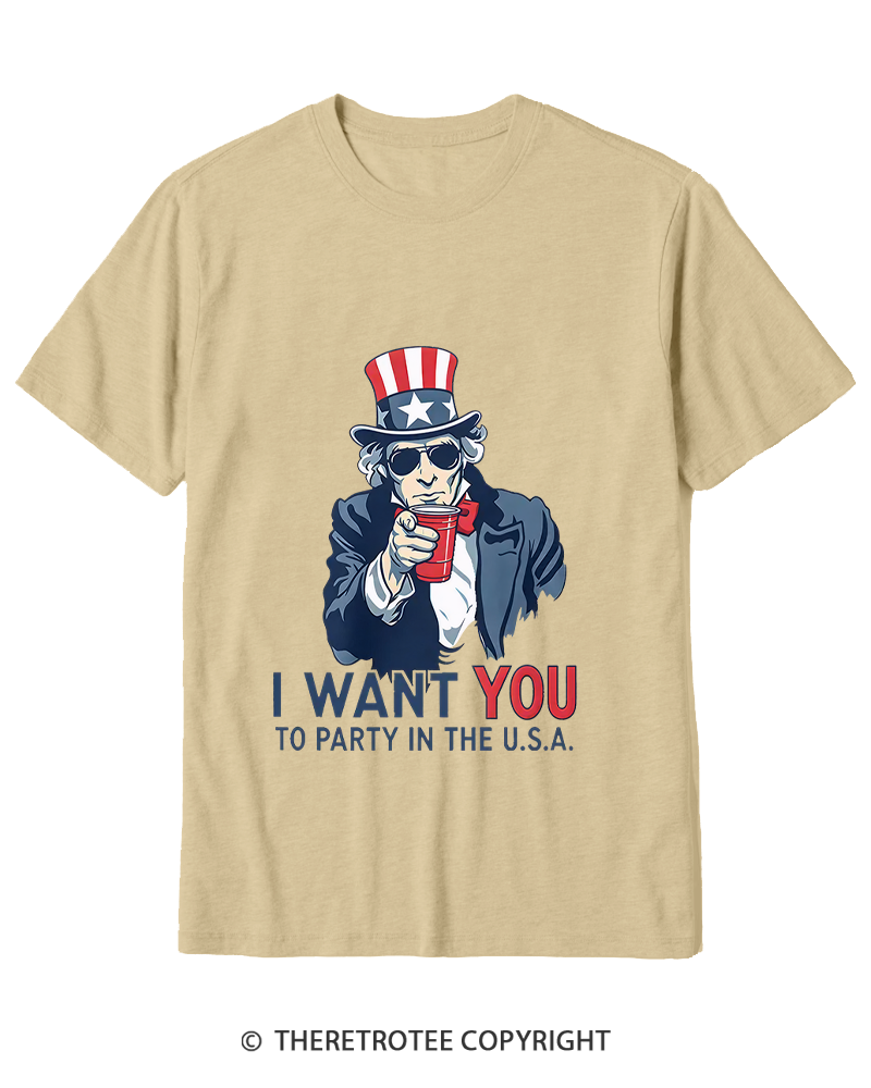 TheRetroTee Party in the U.S.A Cotton T-Shirt