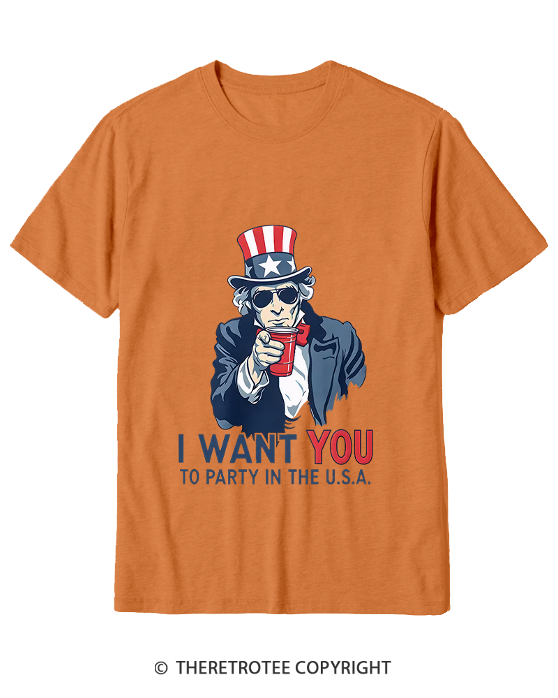 TheRetroTee Party in the U.S.A Cotton T-Shirt