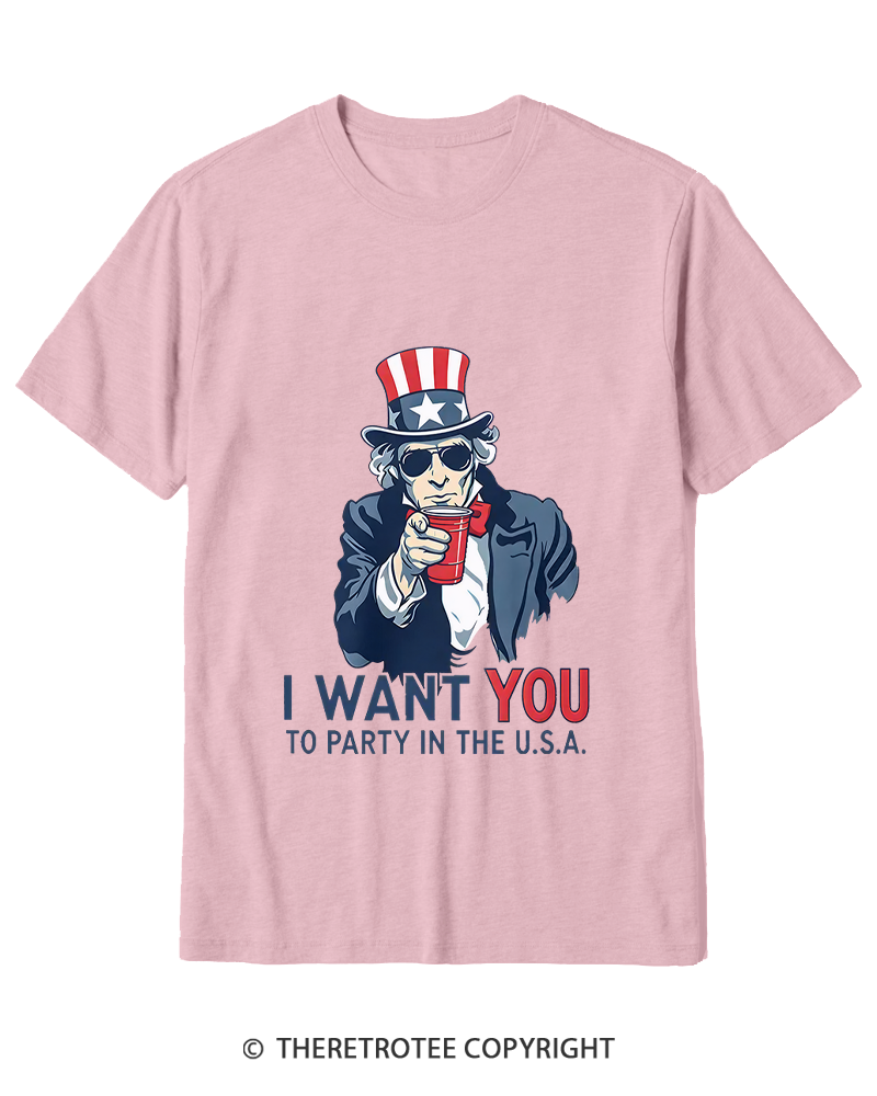 TheRetroTee Party in the U.S.A Cotton T-Shirt