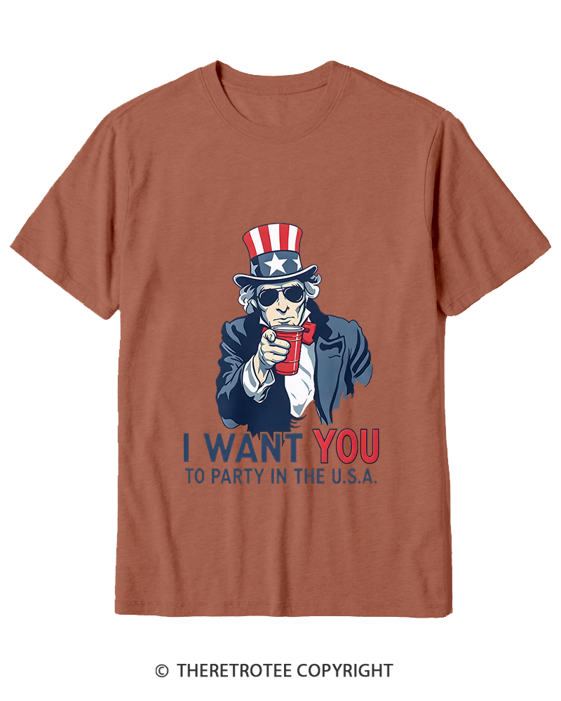 TheRetroTee Party in the U.S.A Cotton T-Shirt