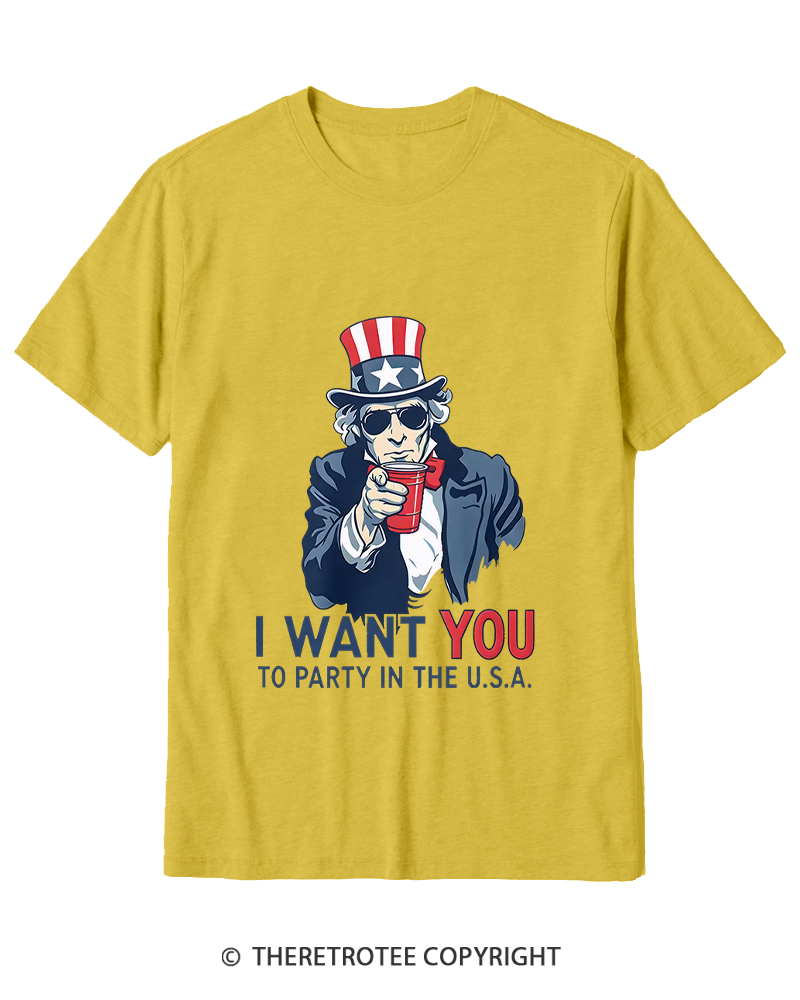TheRetroTee Party in the U.S.A Cotton T-Shirt