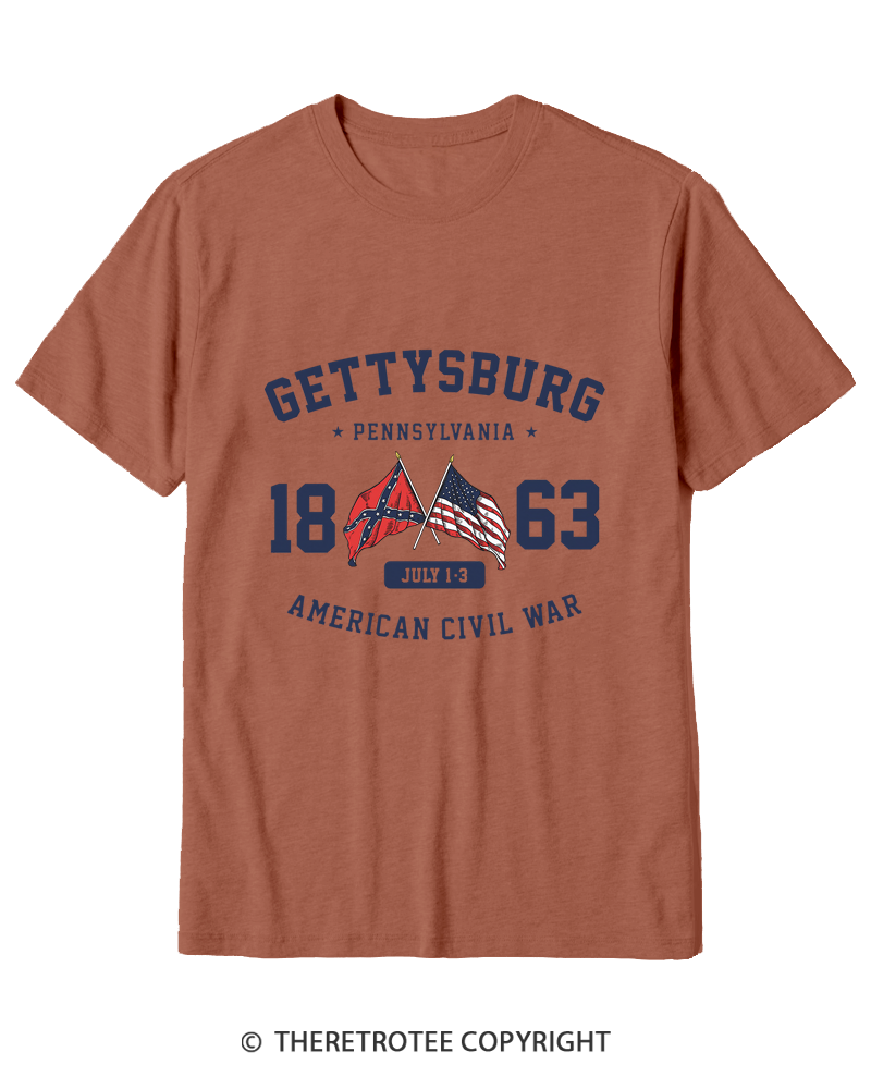 TheRetroTee Vintage Gettysburg Pennsylvania 1863 Cotton T-Shirt