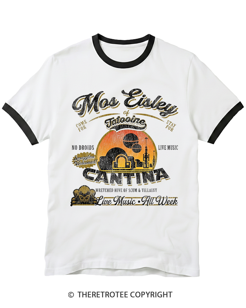 TheRetroTee Desert Outpost Cantina 1980s Ringer T-shirt