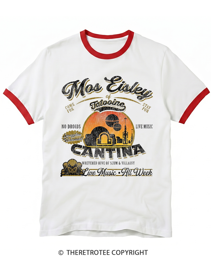 TheRetroTee Desert Outpost Cantina 1980s Ringer T-shirt