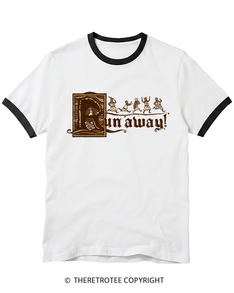 TheRetroTee Run Away 1970s Ringer T-shirt
