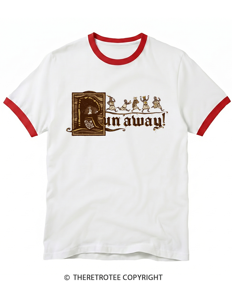 TheRetroTee Run Away 1970s Ringer T-shirt