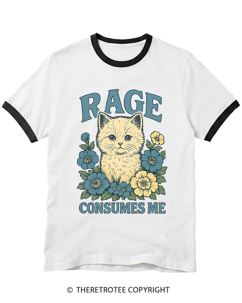 TheRetroTee Cat Meme 1970s Ringer T-shirt