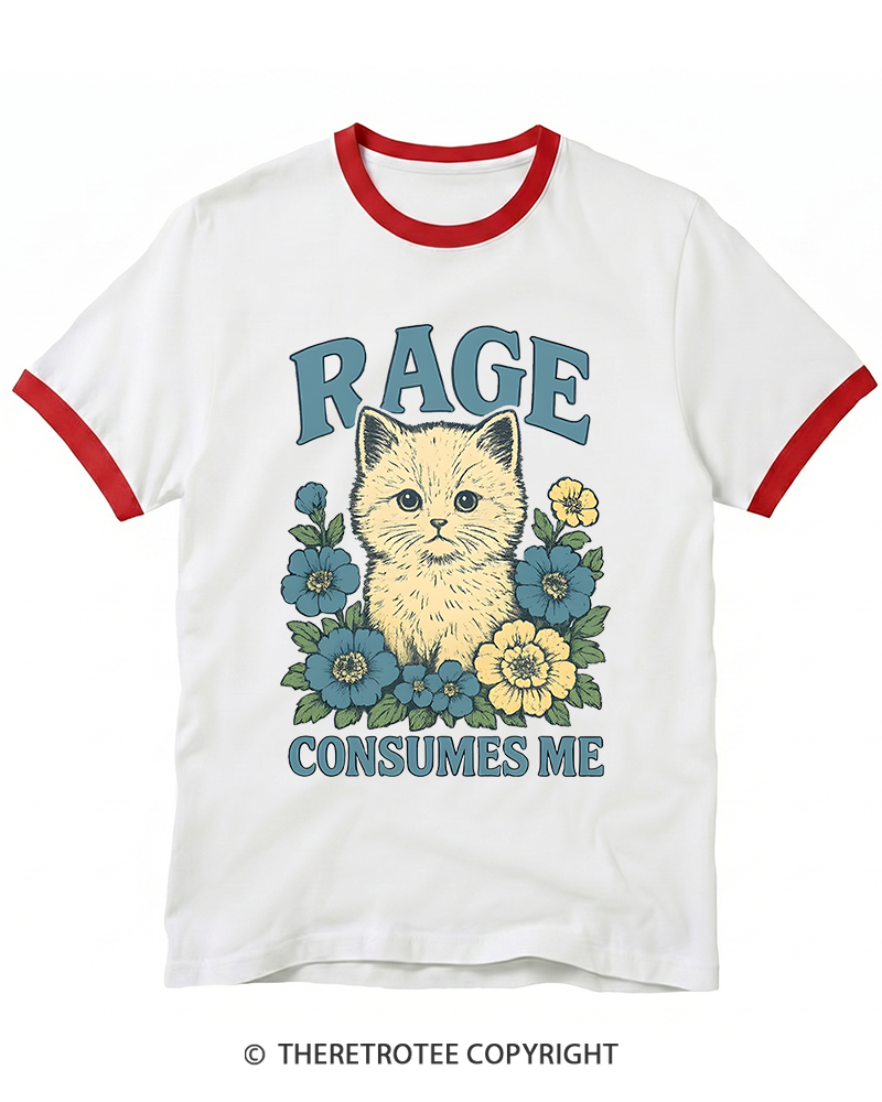 TheRetroTee Cat Meme 1970s Ringer T-shirt