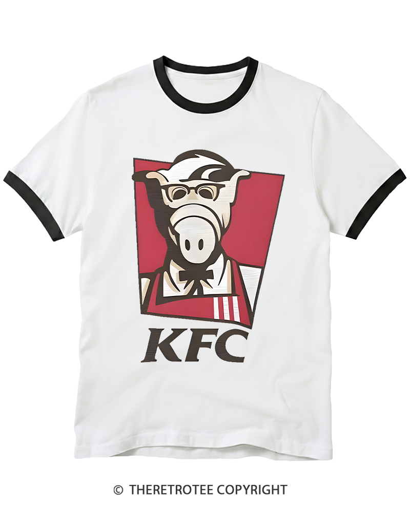 TheRetroTee 1980s Kentucky Fried Cats Ringer T-shirt