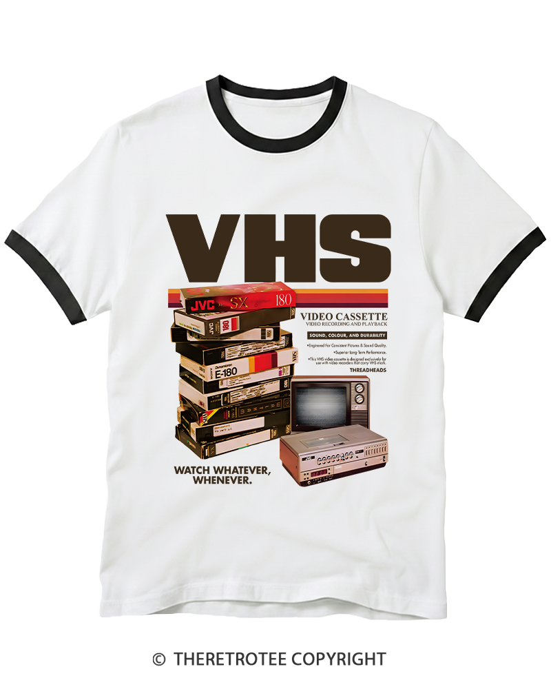 TheRetroTee VHS Tapes 1980s-1990s Ringer T-shirt