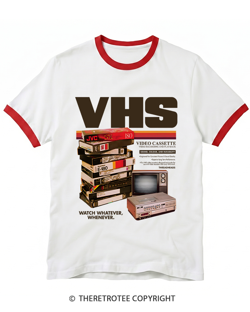 TheRetroTee VHS Tapes 1980s-1990s Ringer T-shirt