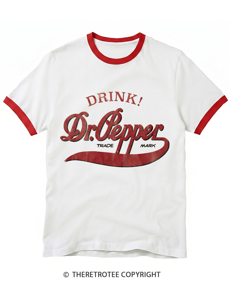 TheRetroTee 1970s Retro Soda Brand Inspired Ringer T-shirt