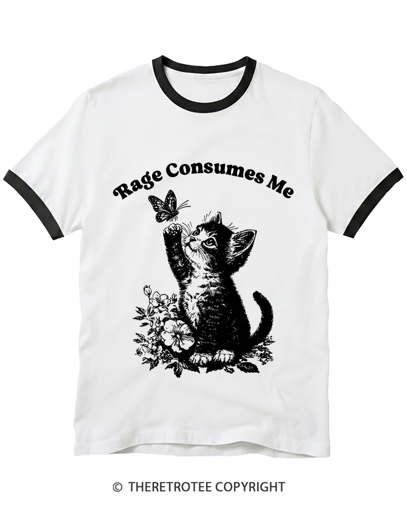 TheRetroTee Rage Consumes Me Ringer T-shirt
