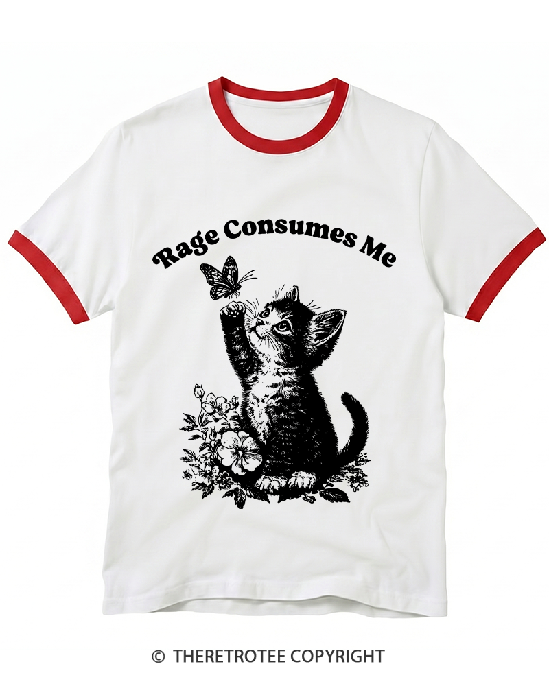TheRetroTee Rage Consumes Me Ringer T-shirt