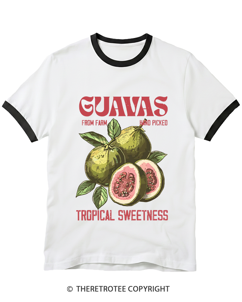 TheRetroTee Exotic Fruit Lover 1960s Ringer T-shirt