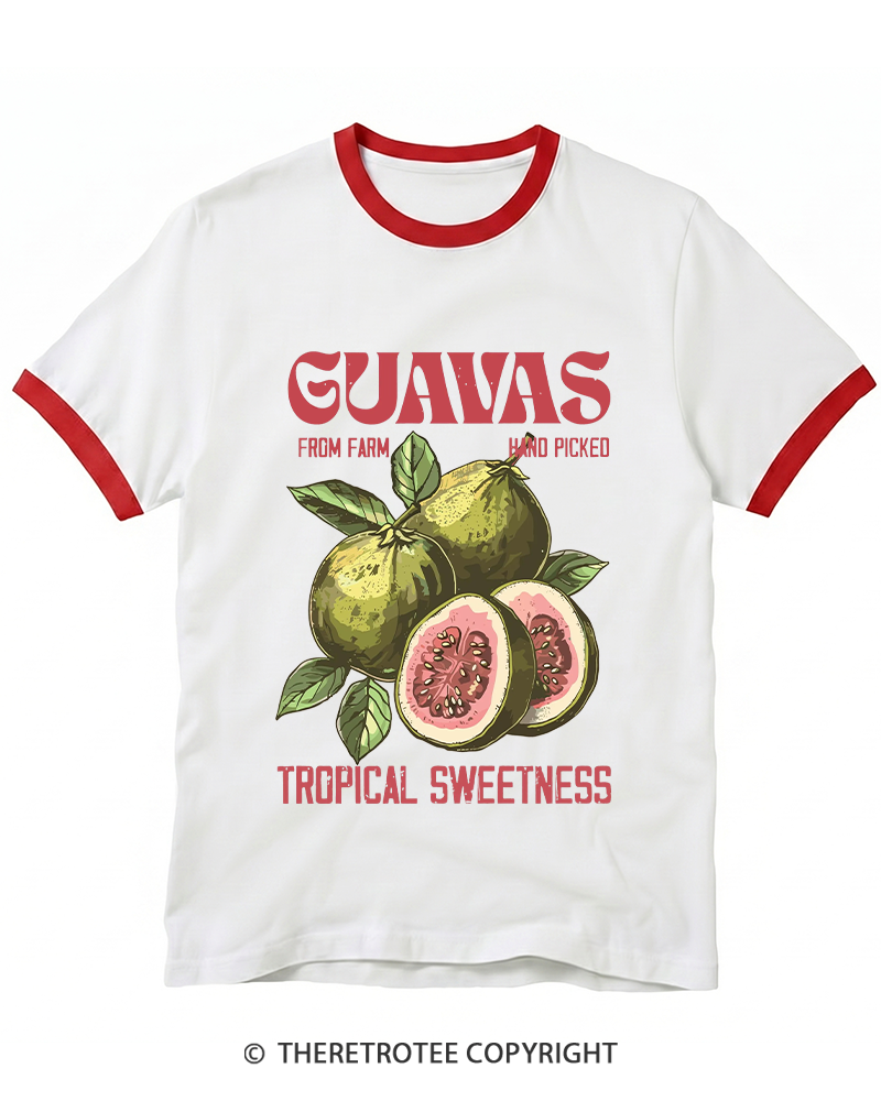 TheRetroTee Exotic Fruit Lover 1960s Ringer T-shirt