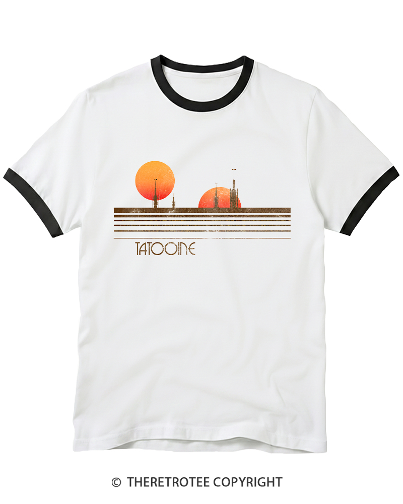 TheRetroTee Galaxy 1980s Ringer T-shirt