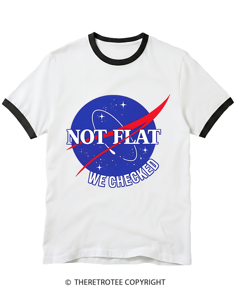 TheRetroTee Not Flat We Checked Ringer T-shirt