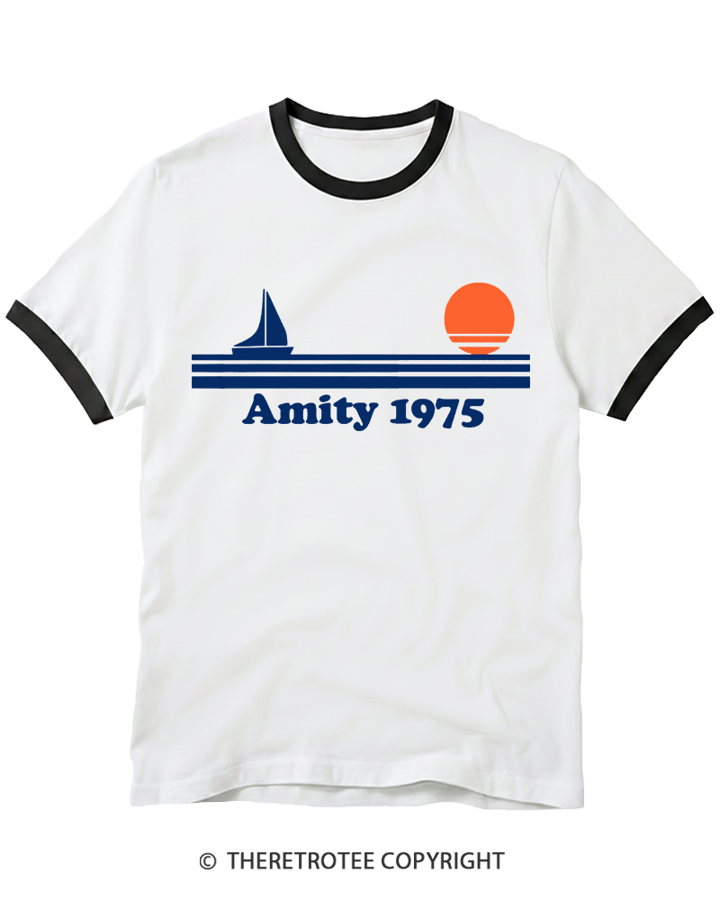 TheRetroTee Classic Stripes 1970s Ringer T-shirt