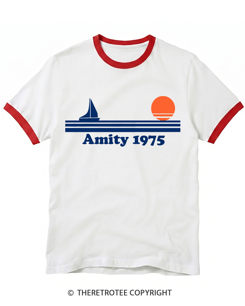 TheRetroTee Classic Stripes 1970s Ringer T-shirt