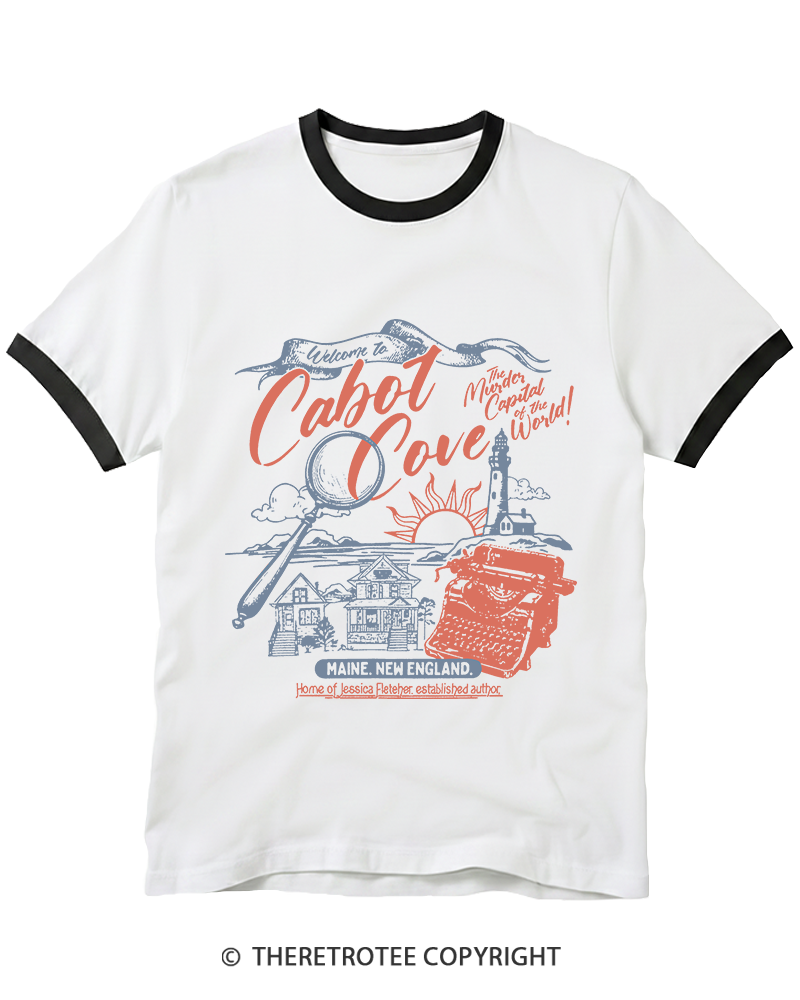 TheRetroTee Welcome To Cabot Cove 1980s Ringer T-shirt