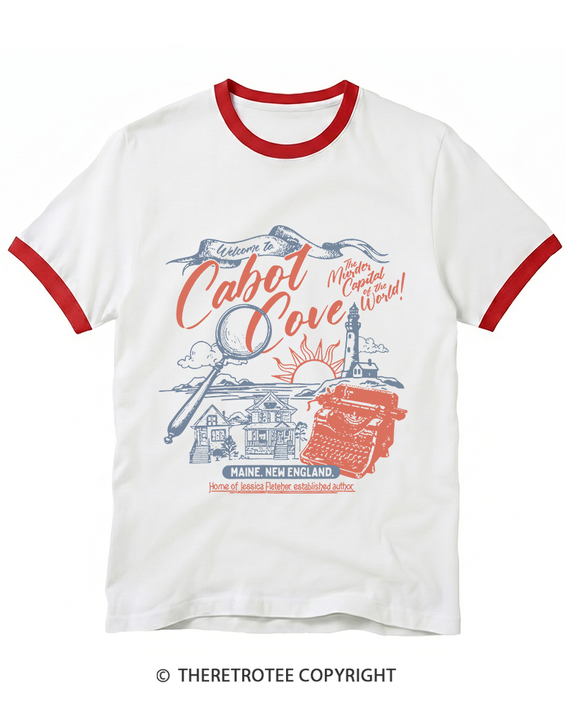 TheRetroTee Welcome To Cabot Cove 1980s Ringer T-shirt