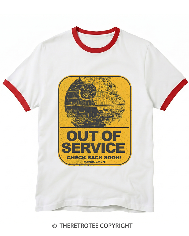 TheRetroTee Out Of Service 1980s Ringer T-shirt