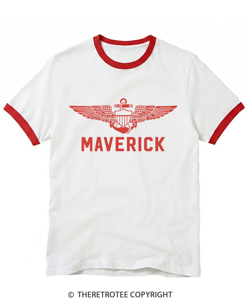 TheRetroTee 1980s Pilot Inspired Ringer T-shirt