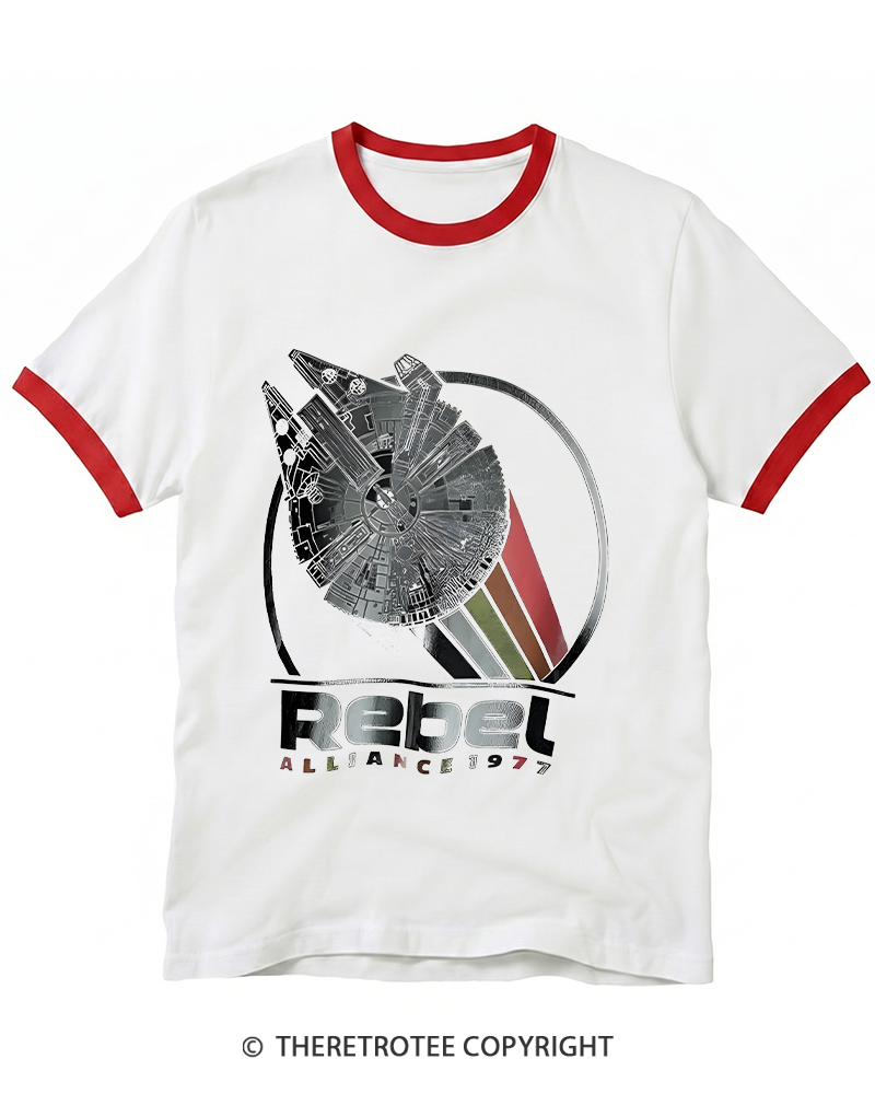 TheRetroTee 1977 Sci-Fi Spacecraft Inspired 1970s Ringer T-shirt