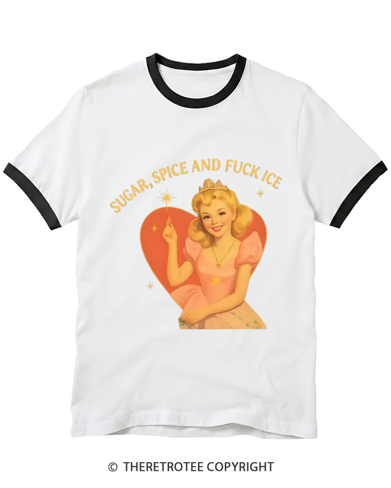 TheRetroTee Sugar Spice and Fck ICE Ringer T-shirt