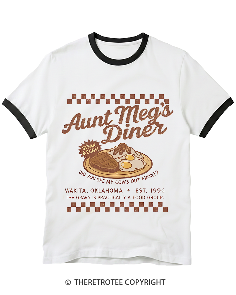 TheRetroTee Aunt Meg's Diner 1990s Ringer T-shirt